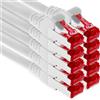 1aTTack.de, cavo di rete LAN CAT6 RJ45, 7,5 metri, 1000 Mbit, 10 pezzi - bianco