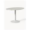 Westwing Collection Tavolo ovale con piano in marmo Miley, 120 x 80 cm - Bianco