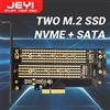 JEYI Dual M.2 PCIE 4.0 adattatore per NVMe / NGFF SSD, NVME (chiave M) e SATA (chiave B) SSD a PCIe X4 X8 X16 Slot per PC Desktop SK6