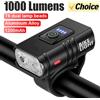 KDULIT Luce luminosa per bicicletta T6 LED anteriore USB ricaricabile MTB lampada per bicicletta da montagna 1000LM faro per bici torcia elettrica scooter da ciclismo