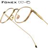 FONEX Occhiali da vista progressivi Personalizzati Anti Blu Miopia Lenti ottiche Occhiali da uomo Occhiali quadrati Montature in titanio 8517