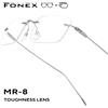FONEX Occhiali da vista progressivi Anti luce blu Miopia Lenti ottiche Occhiali da uomo Occhiali senza montatura Donna Montatura in titanio