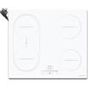 NOXTON Spina per piano cottura a induzione bianco/nero, (UK:2800W/EU:3500W) 4 zone con 1 zona grill, tocco 60 cm, blocco di sicurezza, vetro ceramico