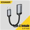 ESSAGER Cavo audio Essager da Type-C a Lightning, adattatore OTG da USB-C femmina a iPhone maschio, convertitore per cuffie per iPhone 16 15, iPad Air, Mac