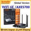 Tenda Offerta AXE5700 WI-FI 6E ROUTER RX27 a tre bande GIGABIT WIFI MESH ROUTER a rete WIFI senza fili nuova banda 6GHZ fino a 200 dispositivi