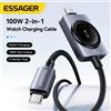 ESSAGER Cavo Essager 100W da Type C a Type C per Apple Watch, iWatch Ultra, iPhone 17, 16, 15, Xiaomi, Samsung, Cavo di Ricarica Rapida USB C 2 in 1