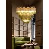 HomeLover Lampadario in vetro verde sfumato francese tubo lungo Lampada in vetro di Murano Design Lampada a sospensione vintage Lampada da sala per scale