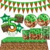 KAYOU Decorazioni per Feste di Compleanno a Tema Minatore: Set con Palloncini, Tovaglia, Bicchieri, Piatti e Sacchetti Regalo per Bambini