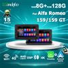 wondefoo Autoradio 2 DIN con Carplay wireless, sistema Android 15, schermo per autoradio, compatibile con Alfa Romeo 159, GT, Brera, Spider, Sportwagon, Bluetooth, autoradio 2 DIN, lettore multimediale,
