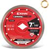 EZARC Disco diamantato EZARC da 180 mm, lama super sottile da 7'' per smerigliatrice angolare, per piastrelle in porcellana, ceramica, granito, marmo, con attacco da 7/8"-5/8"