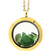 A Bijoux Pietre E Minéraux. Collana Granato Tsavorite Brut. Modello Ciondolo 25 MM Collo
