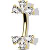 OUFER Oro Piercing Ombelico Anello 14G Belly Button Ring Fiore Acciaio Inossidabile 316L Piercing Ombelico Argento 8/10 mm, Navel Bar CZ Minimalista per Vacanze e Feste