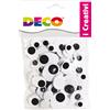 DECO Occhietti adesivi ovali busta da 50pz misure assortite DECO 11496