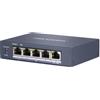 HIKVIS SWITCH 4P LAN Gigabit HIKVISION DS-3E0505HP-E 4P PoE + 1P RJ45 + 1 Uplink - Desktop - 802.3af/at/bt,1P supp. Hi-PoE 6 Fino:30/10 DS-3E0505HP-E