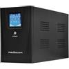 MEDIACOM UPS MEDIACOM M-UPS1301D 720 Watt / 1300 VA Tower, battery 12V/7Ahx2, connettori uscita 3, LCD, Regolazione automatic Fino:30/10 M-UPS1301D