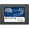 Patriot Memory PATRIOT SSD INTERNO P220 512GB 2,5 SATA 6GB/S R/W 500/500 P220S512G25