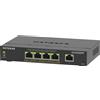 NETGEAR NETGEAR GS305EPP Gestito L3 Gigabit Ethernet [10/100/1000] Supporto Power over Ethernet [PoE] Nero (NETGEAR Plus GS305EPP - Switch - smart - 5 x 10/100/1000 [4 PoE+] - desktop, wall-mountable - PoE+ [120 W]) GS305EPP-100UKS