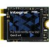 Integral Integral AB306342-IN drives allo stato solido 512 GB M.2 PCI Express 3.0 NVMe TLC (512GB SSD M.2 2230 NVME 1.3 PCIe Gen3 x4 R-3400MBs W-2400MBs TBW 180 INTEGRAL [single-sided chips]) AB306342-IN