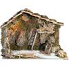 ROSSI ROSA Capanna Presepe Illuminato con Luce Led cm 60x34x43