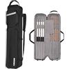 BOOSTEADY Custodia Rigida Premium per Stecche da Biliardo, Custodia per Stecche da Biliardo 4 x 4, Contiene 4 Aste + 4 Tiranti, Fodera Velluto, Porta Accessori, Spallacci Regolabili