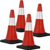 ECD Germany Set 4X Coni Stradali Segnaletici per Il Traffico da 51 cm Rosso e Bianco Coni con Strisce Bianche Riflettenti Piloni con Base Pesante di Avvertimento Cono di Marcatura di Segnalazione