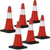 ECD Germany Set 6X Coni Stradali Segnaletici per Il Traffico da 51 cm Rosso e Bianco Coni con Strisce Bianche Riflettenti Piloni con Base Pesante di Avvertimento Cono di Marcatura di Segnalazione