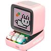 Merkloos Altoparlante Bluetooth Mini - Rosa - Display a pixel art - Wireless