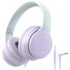 Merkloos Cuffie per bambini - Connettore da 3,5 mm - Pieghevoli - Con microfono - Colore lilla
