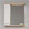 KAMALU Specchio bagno 65 cm contenitore bicolore bianco e legno chiaro | LAC-ESTIA-65