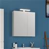 KAMALU Specchio bagno contenitore 65 cm colore bianco opaco | LAC-EOLO-65