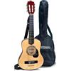 Bontempi - WoodHarmony - Chitarra Classica in Legno da 75 cm con Borsa | per Avventure Musicali, Marrone Chiaro