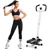 Unbranded Mini stepper per l'allenamento domestico, cyclette idraulica con elastici di resistenza e display LCD, silenziosa e stabile, ideale per allenare gambe, braccia e glutei