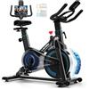Unbranded Cyclette da allenamento con app e display LCD, bike silenziosa | Cyclette da indoor con resistenza magnetica, supporto per tablet, sella equeme, fitness bike, portata massima 160 kg