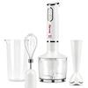 Girmi MX16 Frullatore ad immersione con Kit, 3 in 1 frullatore-mixer-frusta, 400 W, Motore DC, 2 Velocità, Lame INOX, Misurino da 700cc incluso, Bianco