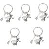 WATIIFUFU 5pezzi Portachiavi Tema Pulizie Con Pendaglio Guanto e Secchio Accessorio Pratico Per Chiavi e Borse Design Creativo e Resistente