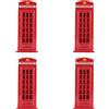 SODIAL 4X Metal Rosso British English London Cabina Telefonica Bank Coin Bank Savi8171