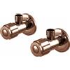 Vema Rubinetterie VEMA - OTAGO due rubinetti di arresto da 1/2'' tondi [PVD copper bronze] - P000148.AP.409