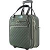 EMPSIGN Valigetta 16 Sottosedile, TSA Impermeabile Multiuso | blu nebbia con zip oro, apertura 180°, rotelle silenziose, scomparti multipli, resistente antigraffio per lavoro e weekend