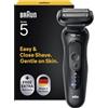 Braun Serie 5 Rasoio Elettrico Barba, 52-N1000si, Nero | Regolabarba Uomo 100% Impermeabile, Rasoio Barba Ricaricabile, 50 min Di Utilizzo, con 3 Lame Flessibili, Idea Regalo