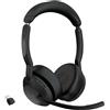 Merkloos Cuffia wireless stereo Bluetooth con microfoni a cancellazione del rumore - Nera - Cuffia wireless per ufficio - Certificata Microsoft Teams