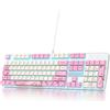Merkloos Tastiera meccanica - Formato completo - 104 tasti - Retroilluminazione RGB - Interruttore rosso - Cablata USB