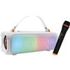 Merkloos Altoparlante Bluetooth portatile - Altoparlante portatile - 100 W - Con microfono wireless - Illuminazione LED