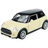 Generic Welly 43696 - Modellino di auto compatibile con Mini Cooper S F56 New Hatch 3 porte, beige con tetto nero 2014, rosso, circa 1/34-1/39, in metallo, in scatola