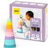 OPPI - STAK - Gioco educativo in silicone - Giocattolo impilabile - Giocattolo 1° età - A partire dai 12 mesi - Gioco di costruzione - Ideale gioco d'acqua o gioco da bagno - con libretto di
