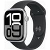 Apple Watch Series 10 Alluminio 46 mm (2024) | GPS + Cellular | Argento | Cinturino Sport S/M | Nero - molto buono