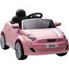 AIYAPLAY Macchina Elettrica per Bambini 12V Fiat 500, Batteria al Litio, 2 Motori, Telecomando, 3-6 Anni, Rosa | Aosom Italy
