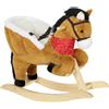 AIYAPLAY Cavallo a Dondolo per Bambini 18-36 Mesi con Nitrito Realistico e Struttura in Legno Massello, Marrone | Aosom Italy
