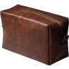 RUBAB MEN Beauty case da uomo in pelle vegana di alta qualità, borsa per kit da barba e custodia da viaggio per uomo, fodera impermeabile, colore marrone chiaro Pack-It Smart Edition, Marrone, Pack It