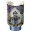 Hervit Lampada Senza Filo in Vetro Satinato Blu Cottage Luce LED Calda con Scatola Regalo - 4 Colori - Lume, Lampada comodino, Lampada da Tavolo, Punto Luce Arredo Casa - Ø10x15cm