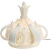 Hervit Lampada Corona in Porcellana Biscuit, Luce Led con Scatola Regalo - 3 Dimensioni - Lampada Comodino - Luce da Tavolo Cavo da 1,5 mt - Idea Regalo - Atmosfera Cozy Shabby Chic - Ø26x25cm